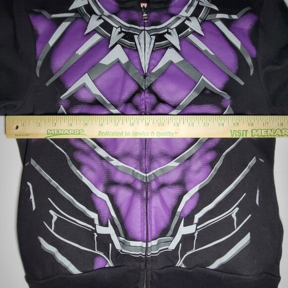Marvel Black Panther Youth Black and Purple Hooded Jacket Size Medium 10/12 - Picture 10 of 13